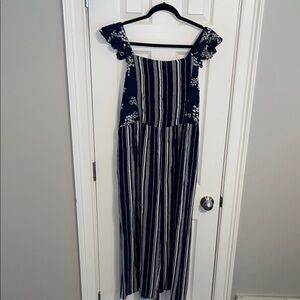 Navy and White Striped Jumper